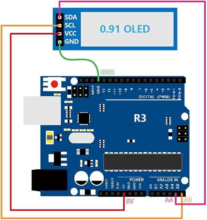 Hosyond 5 Pcs 0.91 Inch I2C OLED Display Module IIC OLED Screen DC 3.3V~5V - Image 3