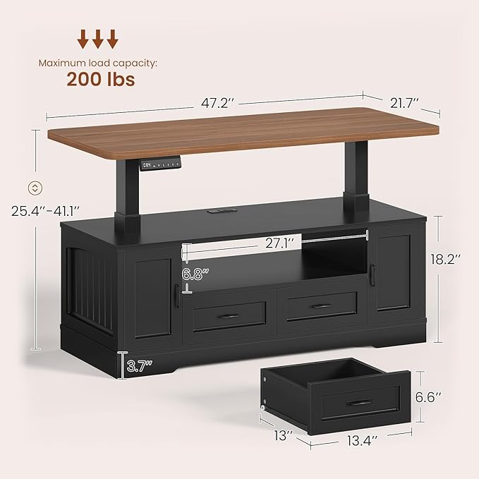 SEDETA 47.2" Electric Standing Coffee Table - Image 2