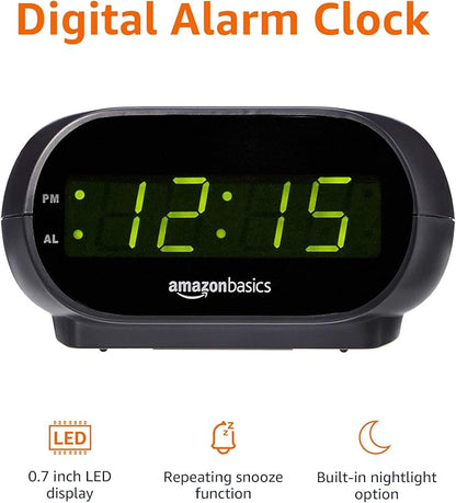 Amazon Basics Small Digital Oval Alarm Clock - Image 2