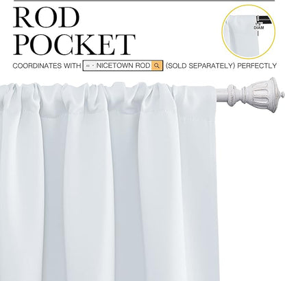 NICETOWN Greyish White Window Curtain Panels - Image 3