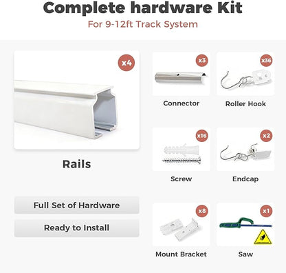 ChadMade Aluminum Ceiling Curtain Track Set - 12ft Adjustable Length - Image 5