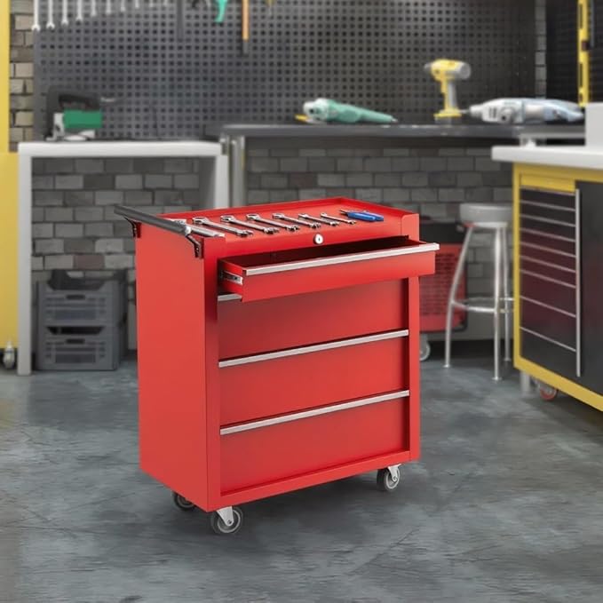 IDEALHOUSE Rolling Tool Chest, 4 Drawers Tool Storage Cabinet, Toolbox - Image 2