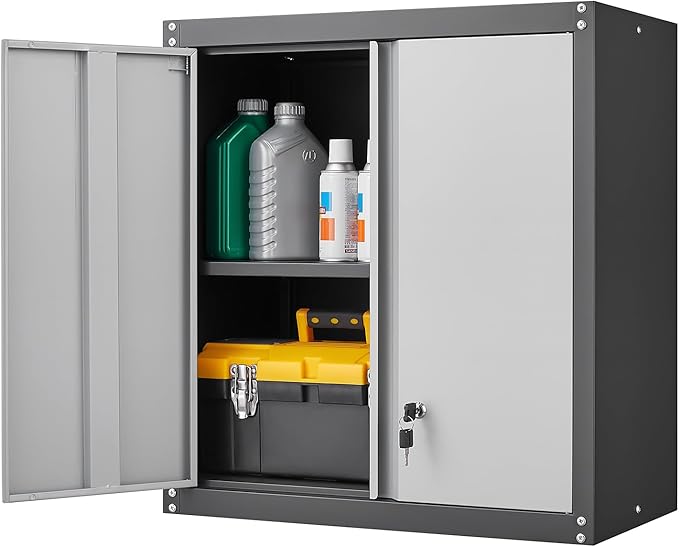 GREATMEET Lockable Storage Cabinet, Metal Garage Storage Cabinets, Metal Wall by GREATMEET