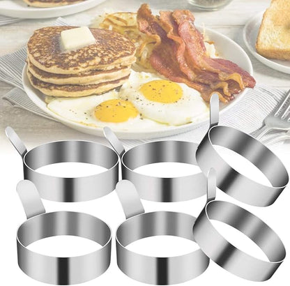 4/6 Pack Egg Ring, 3 Inch Egg Cooking Ring Non Stick Stainless Steel Egg Rings - Image 5