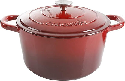 Crock-Pot Artisan 3-Quart Round Enameled Cast Iron Dutch Oven – Gradient Red by Crock-PotBrand