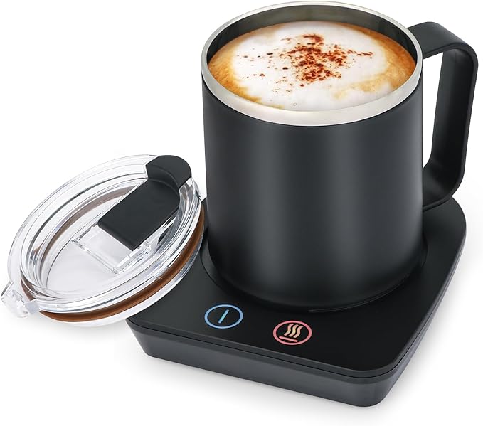 VOBAGA Coffee Mug Warmer with 15oz Mug Set, Electric Coffee Cup Warmer with by VOBAGA
