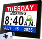 Véfaîî 19 Alarms Dementia Clock 8 Inch Large Display, Auto DST, 10 Levels Auto by VefaiiProducts
