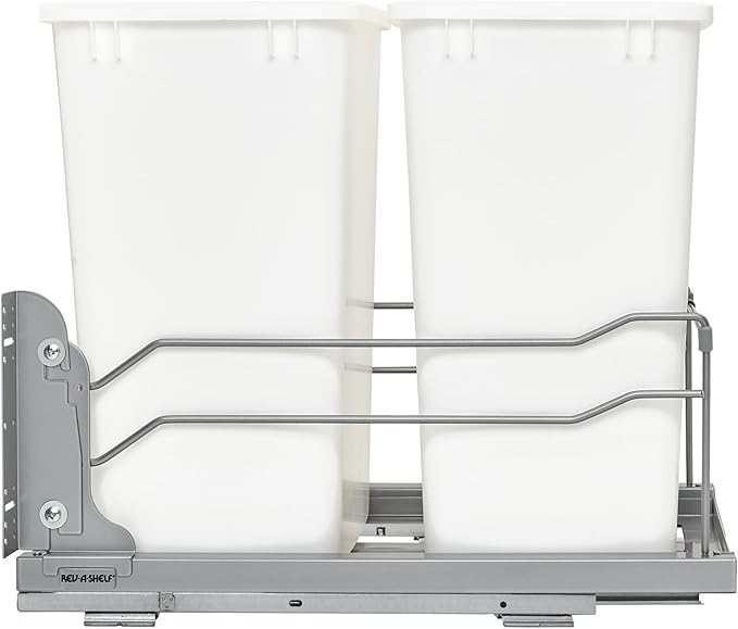 Rev-A-Shelf Double Trash Can Under Kitchen Cabinets Pullout, 35 Quart 8.75 - Image 7