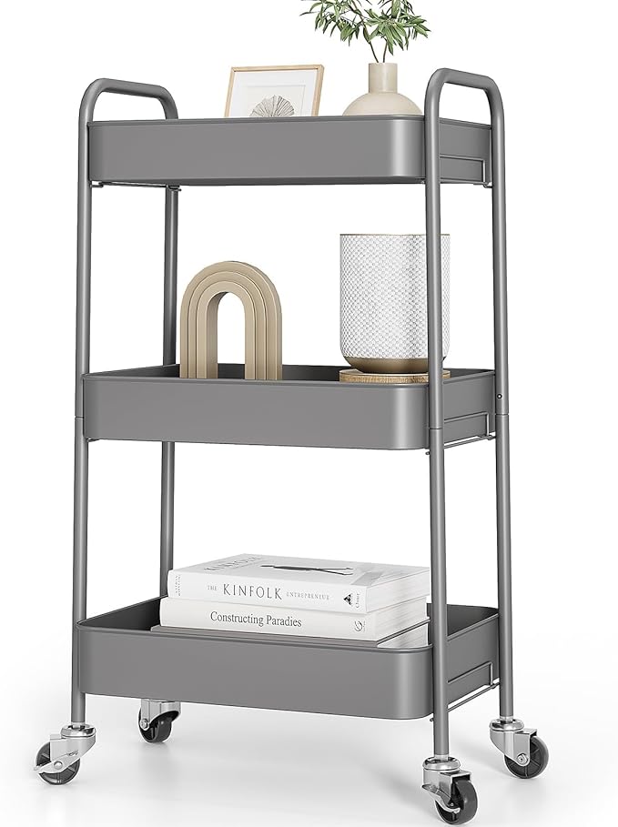 TOOLF 3-Tier Metal Rolling Cart by TOOLF
