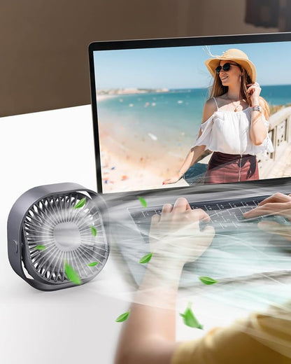 RJVW 4 Inch Small USB Desk Fan, 3-Speed Portable & 360°Rotatable Mini Cooling - Image 3