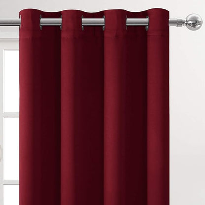 DWCN Burgundy Red Christmas Curtains 72 Inch Length, Solid Room Darkening - Image 3