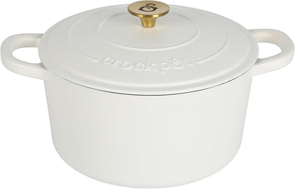 Crock-Pot Artisan 7-Quart Round Dutch Oven – Matte Linen White by Crock-PotBrand