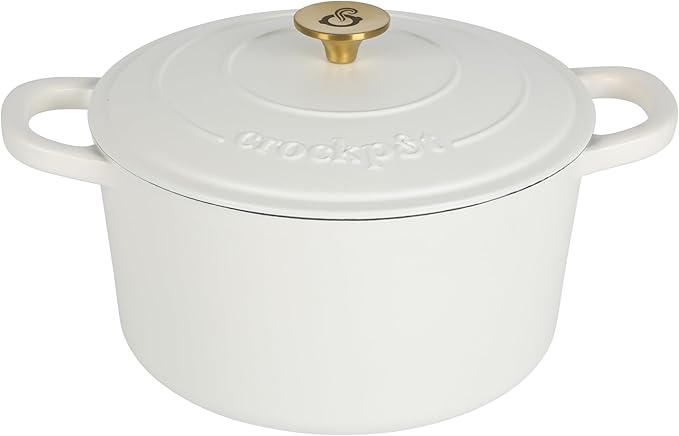 Crock-Pot Artisan 5-Quart Round Dutch Oven – Matte Linen White by Crock-PotBrand