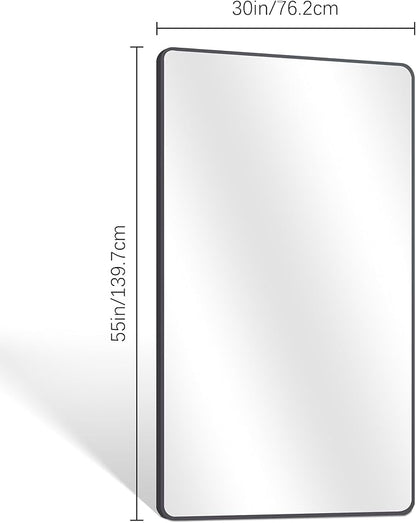 30" x 55"Bathroom Mirror, Matte Black Wall Mirror - Image 6