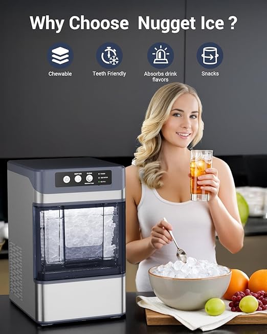 44 lbs/Day Nugget Ice Maker Countertop, Pebble Ice Machine - Image 2