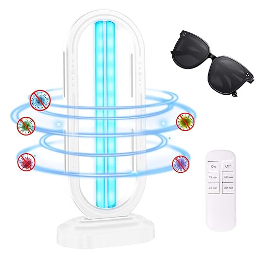 UV Light Sanitizer, 4-Speed Timing and Remote Control UVC Home Disinfection by Feefir
