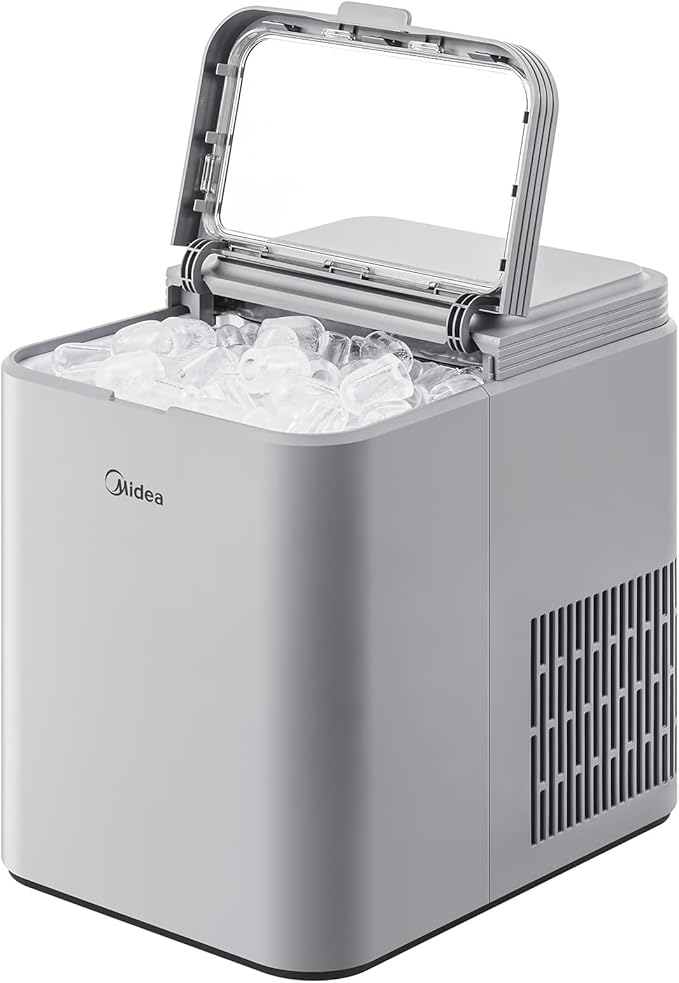 Midea MERI26B1AGY Countertop Bullet-Ice Maker, 8 Ice Bullets Ready in 6 Minutes by Makeyourselfathome