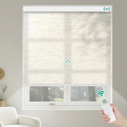 Kilonity Motorized Roller Shades, Light Filtering Remote Control Custom Window by Unknown