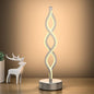 NUÜR Infinity Spiral LED Table Lamp Silver, Dimmable Metallic Bedside Lamp by NU%C3%9CRLightning