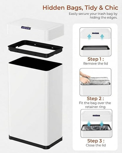 TLSUNNY 16 Gallon Motion Sensor Trash Can, Touchless Automatic Garbage Can - Image 6