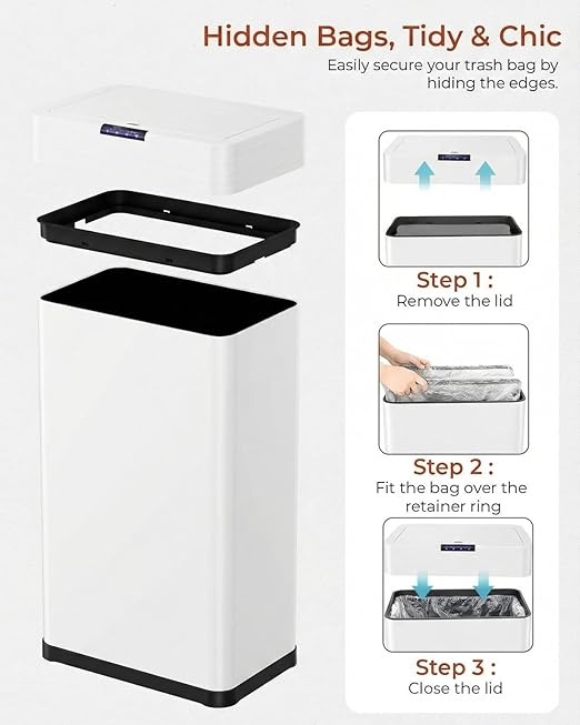 TLSUNNY 18.5 Gallon Motion Sensor Trash Can, Touchless Automatic Garbage Can - Image 6