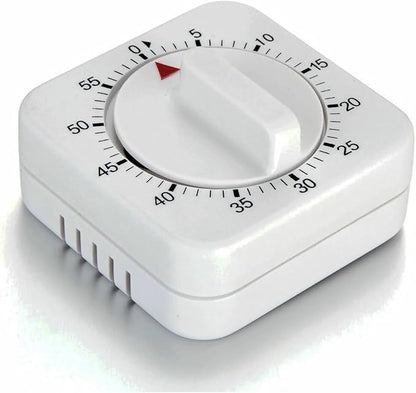 Square 60 Minute Mechanical Kitchen Timer by NUOSWEK