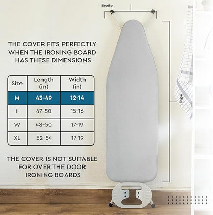Encasa XO Ironing Board Cover And Pad 42"x14" - 4mm Felt & 2mm foam Metallized - Image 3
