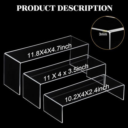 Chuangdi 2 Sets Acrylic Display Risers, Product Stand, Jewelry Display Riser - Image 2