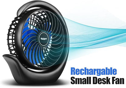 Viniper Portable Rechargeable Fan, Small Desk Fan : 3 Speeds & 8-24 Hours - Image 2