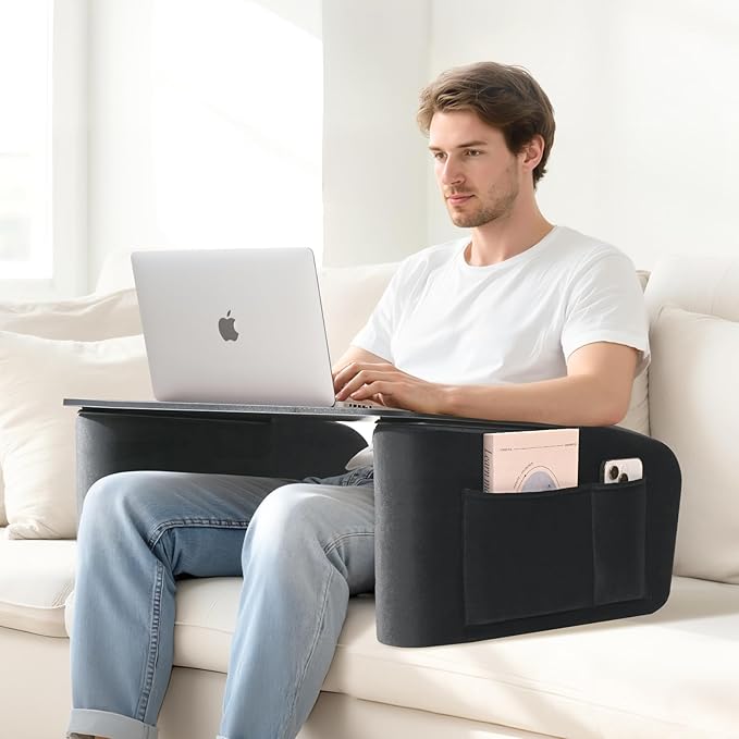 Lap Desk for Adults with Arm Rests, Ergonomic Laptop Pillow Stand for Bed by OPTIXCELL