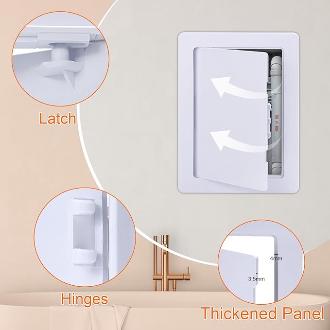 Suteck Plastic Access Panel for Drywall Ceiling 6 x 9 Inch Reinforced Plumbing - Image 5