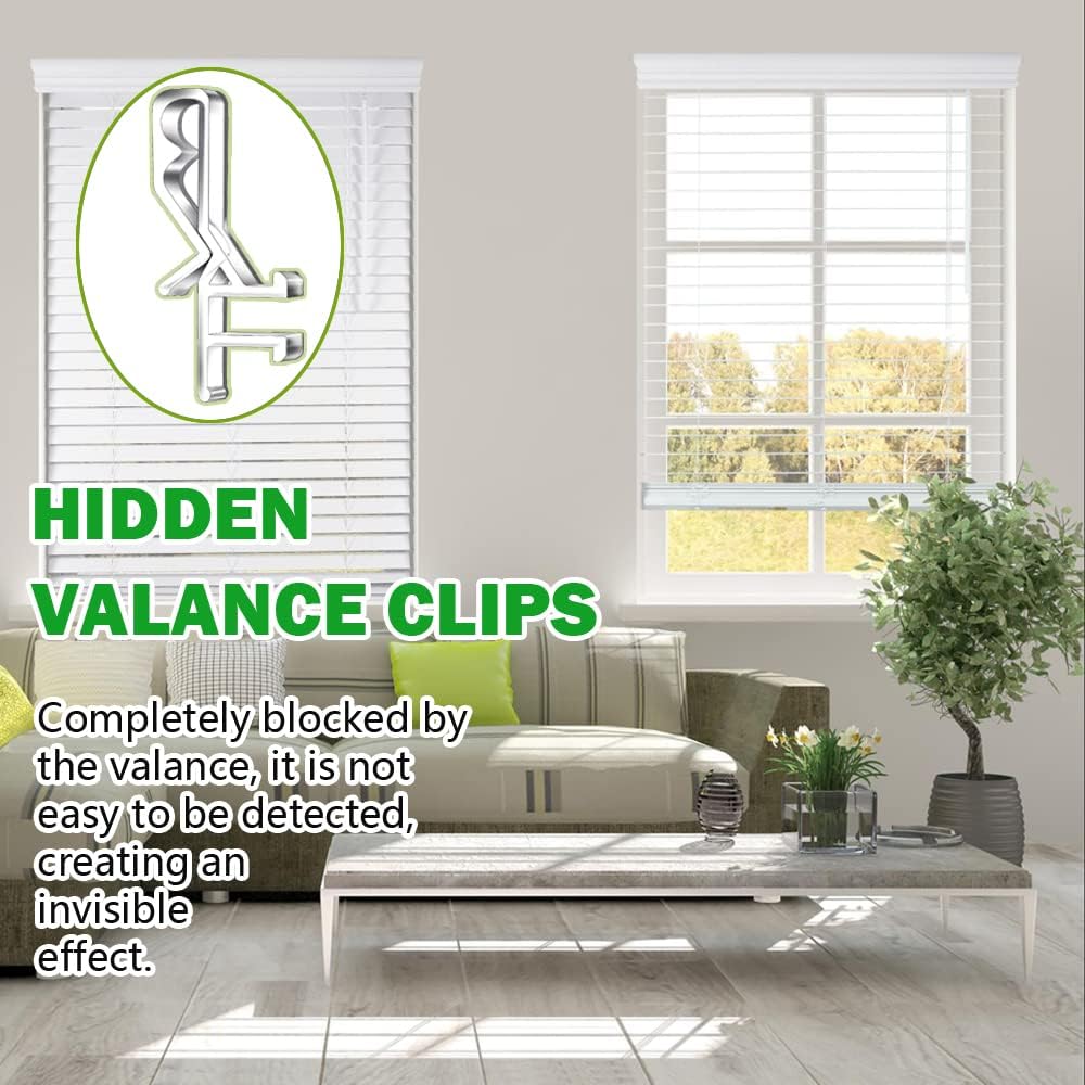 1-7/8inch Hidden Channel Valance Clips for The Valance with a Groove in The Back (12pcs)