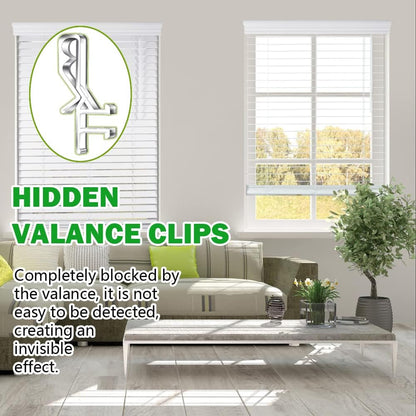 1-7/8inch Hidden Channel Valance Clips for The Valance with a Groove in The Back (12pcs)