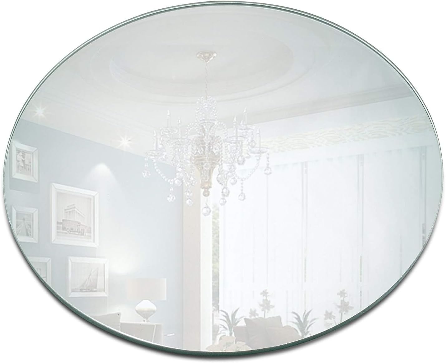 8 Inch Round Mirror Plate, Set of 12-1.5mm Thick Glass Plate Mirror Tiles w/Smooth Edges - Perfect Candle Wedding Centerpiece Table Decorations, Home Accent Wall Decor, & More - PARNOO