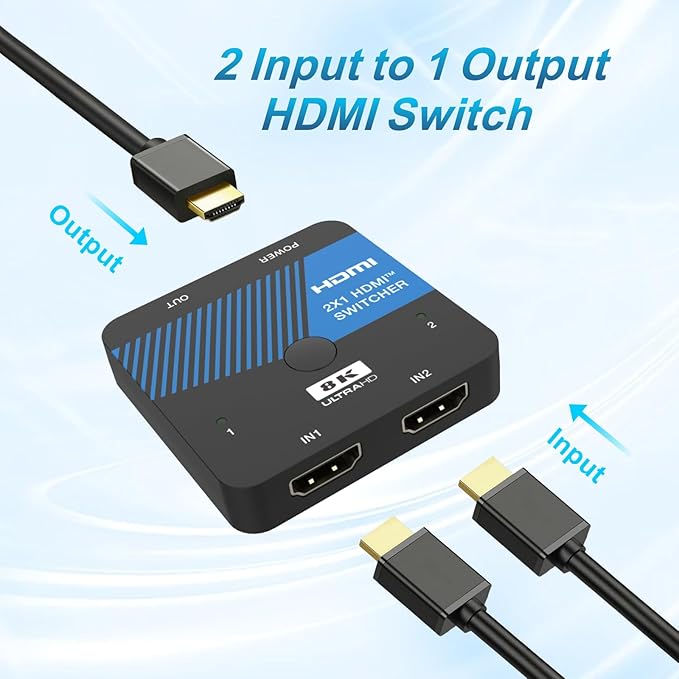 iArkPower 8K HDMI Switch 2 in 1 Out 4K@120Hz HDMI Switcher Support HDR10+ - Image 2