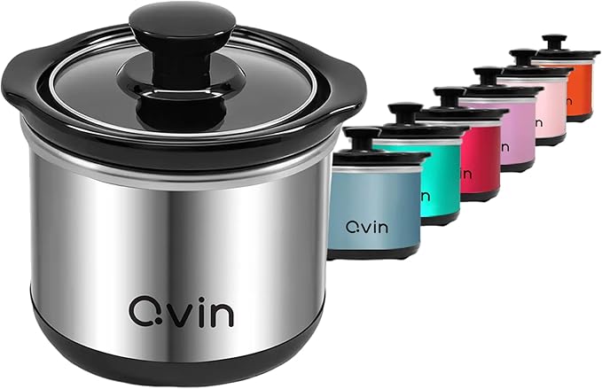 0.65-qt Mini Slow Cooker, Fondue Melting Pot Warmer by QVIN