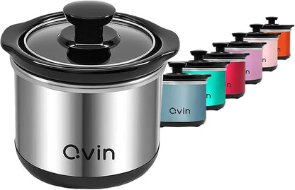 0.65-qt Mini Slow Cooker, Fondue Melting Pot Warmer by QVIN