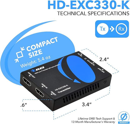 OREI HDMI over Ethernet Extender Over CAT5/CAT6 over IP one to many option - Image 5