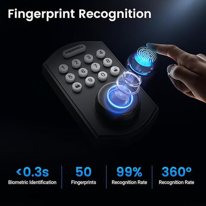 KNOBWELL Fingerprint Door Lock, Smart Keypad Deadbolt, Keyless Entry Lock - Image 3