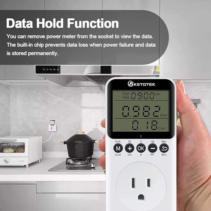 KETOTEK Watt Meter Power Meter Plug Electricity Usage Monitor - Image 4