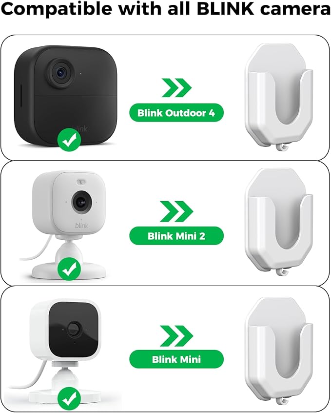 3 Pack Blink Mini No Drill No Screws Wall Mount Bracket - Image 2