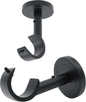 Heavy Duty Ceiling Mount Curtain Rod Brackets, Curtain Rod Holders, 2 Pack | Black, Wall & Ceiling Installation, Ceiling Mount Curtain Rod Holders, Low Profile, Fix Length Hardware Set, for 1 in Rods