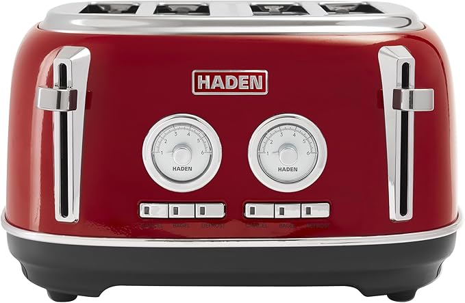 Haden Dorset 4 Slice Wide Slot Stainless Steel Toaster by HADEN
