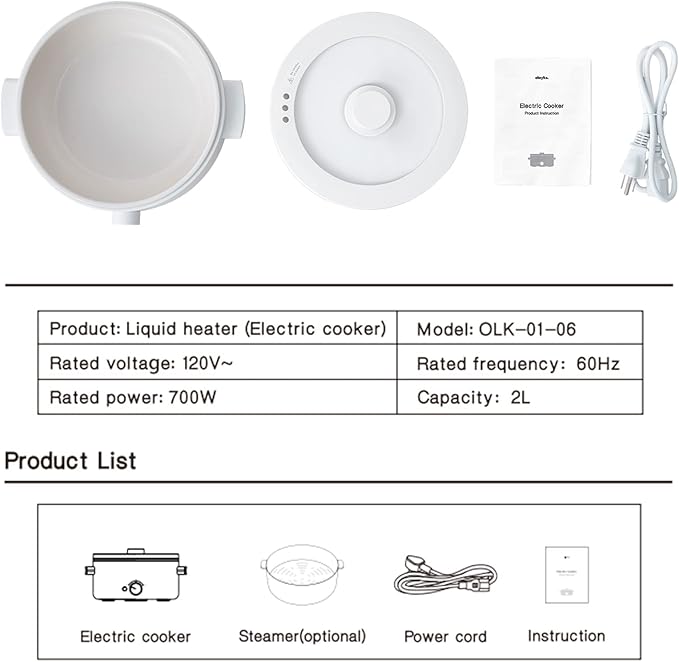 Hot Pot Electric, 2L Ceramic Glaze Non-Stick Pan, Portable Hot Pot - Image 9