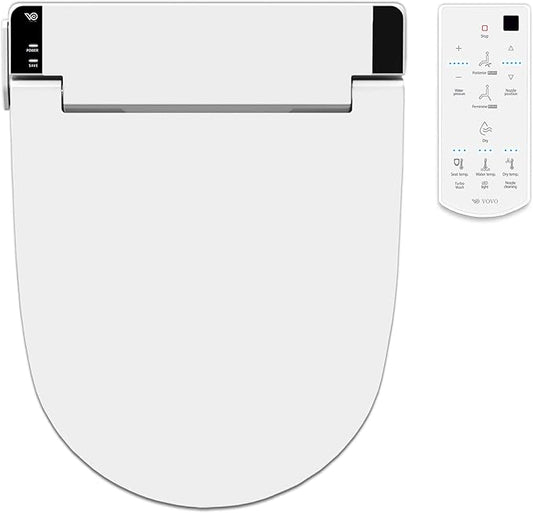 VOVO VB-6100SR Round Bidet Toilet Seat, Warm Water, LED Light, Heated Seat by VOVO