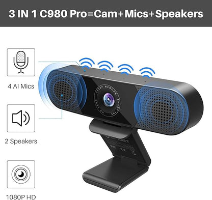 EMEET C980 PRO 3-in-1 1080P Webcam - Image 2
