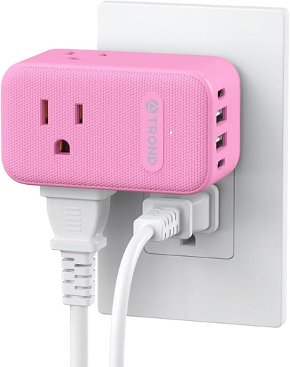 TROND Outlet Extender with USB C, 3 AC Outlet Splitter with 360 Rotation by TRONDOfficial