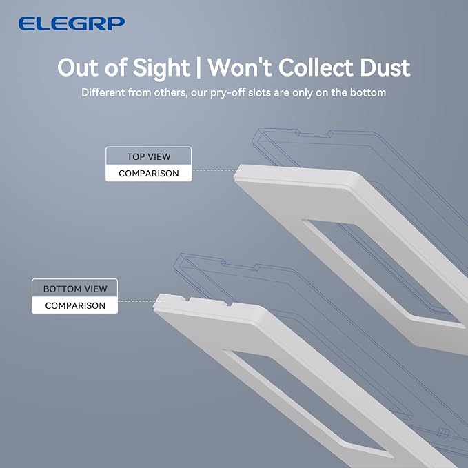 ELEGRP 4-Gang Screwless Decorative Wall Plates, Mid-Size Unbreakable - Image 3
