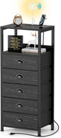 5-Drawer Dresser with Charging Station & Voice Control LED Light, Modern by RVHOME