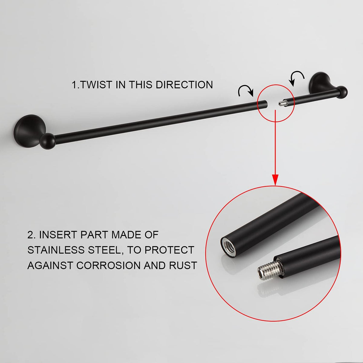 BGL Bathroom Hardware Set Oil-Rubbed Bronze Bath Towel Bars Adjustable Expand...